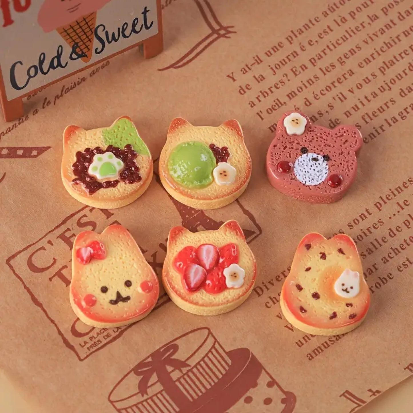 Lot de 3 magnets toasts animaux