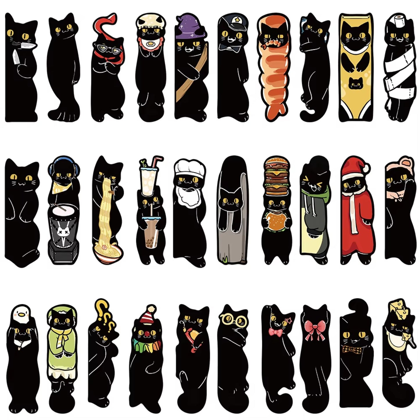 Marque-page cartonné chat noir
