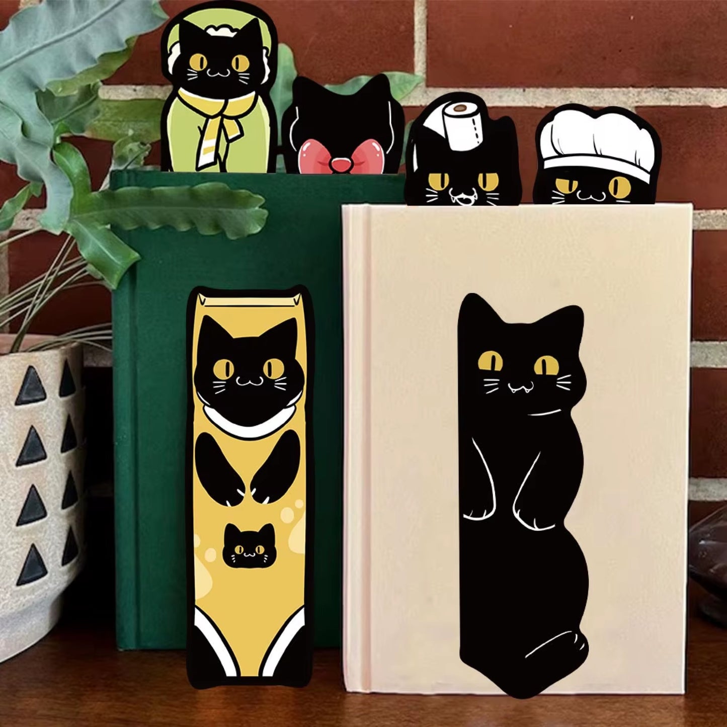 Marque-page cartonné chat noir
