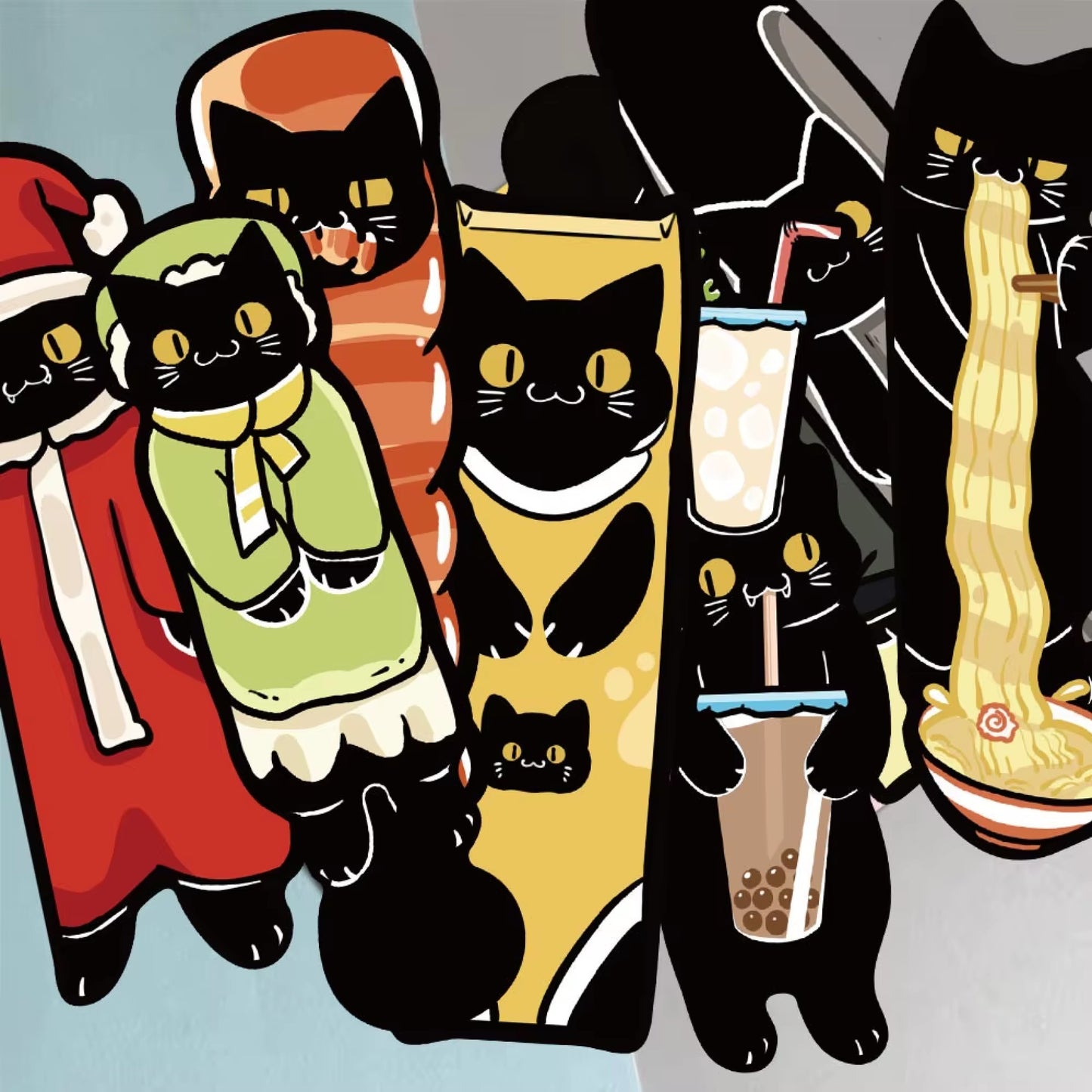 Marque-page cartonné chat noir
