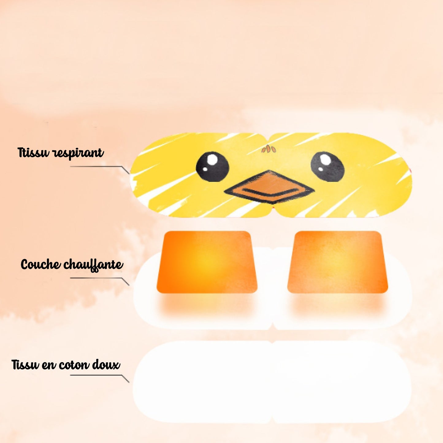 Masque chauffant pour les yeux motif poussin