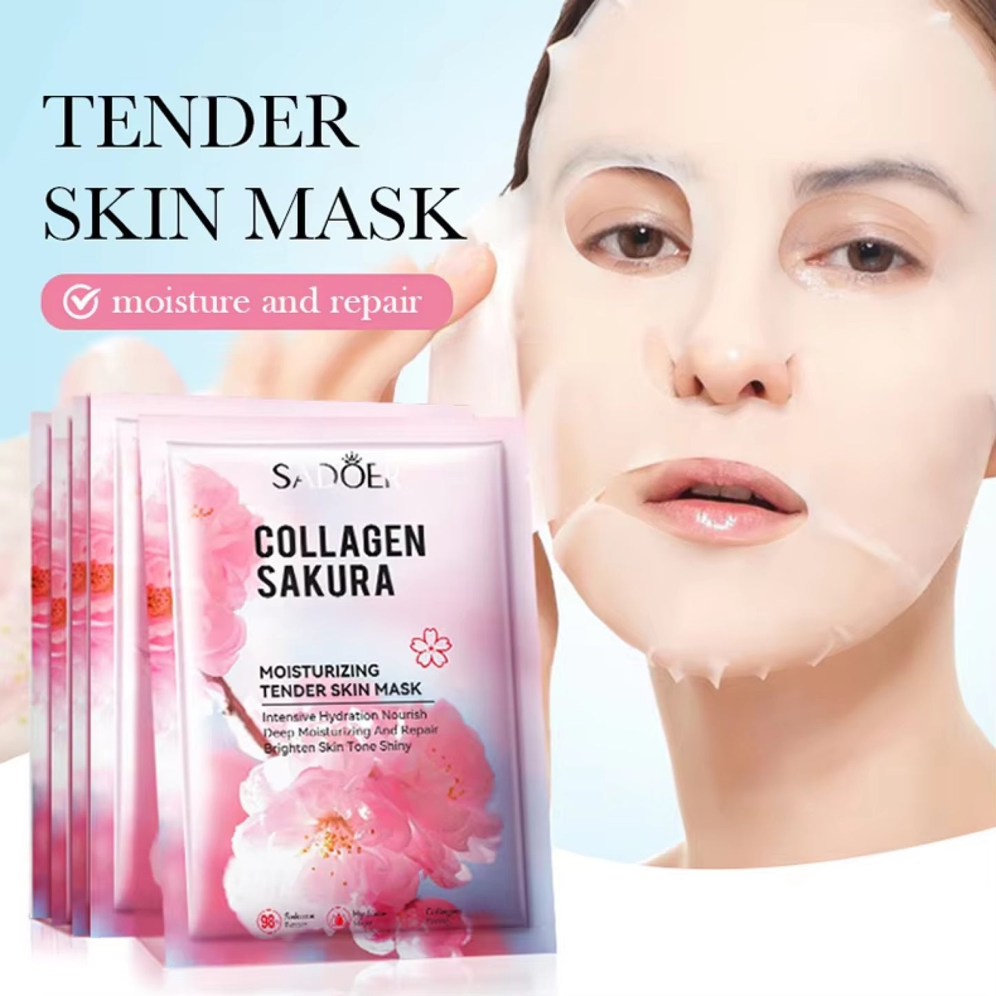 Masque pour le visage en tissu à la fleur de cerisier