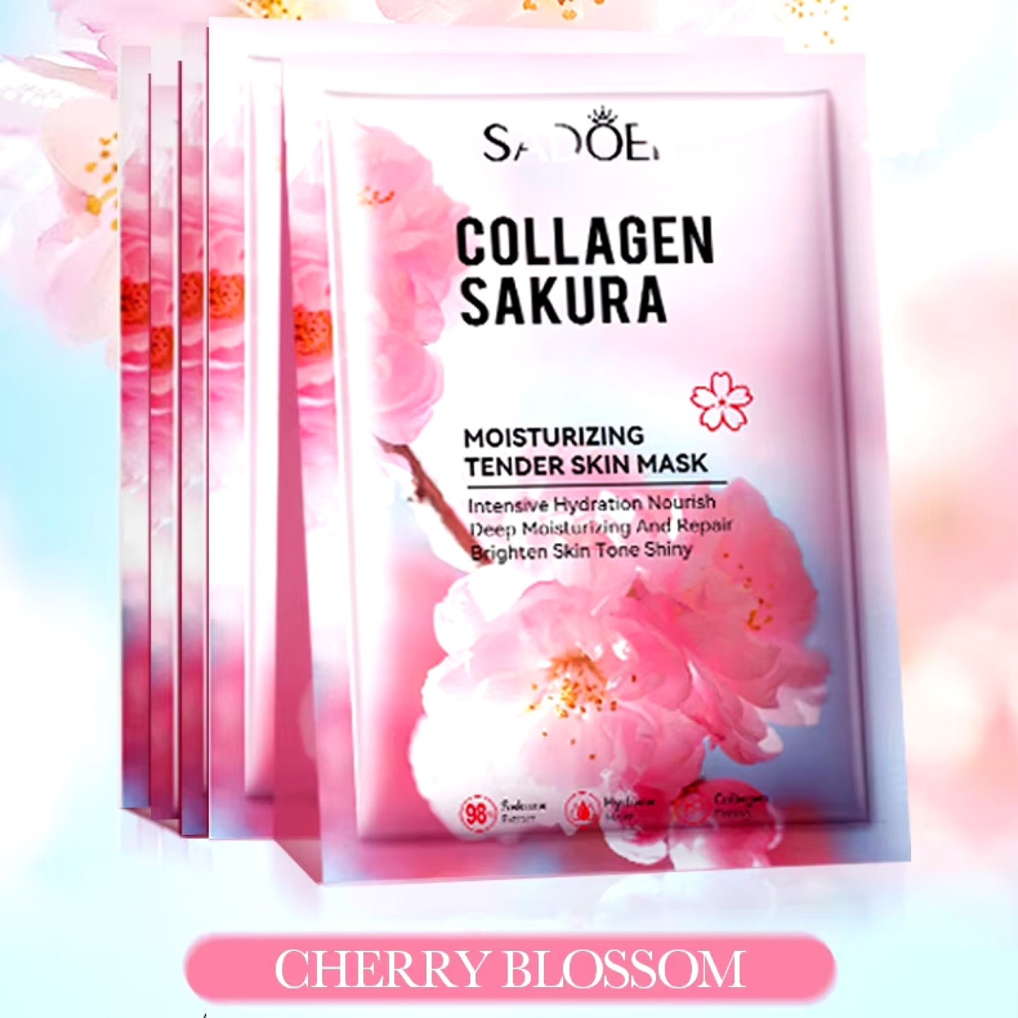 Masque pour le visage en tissu à la fleur de cerisier