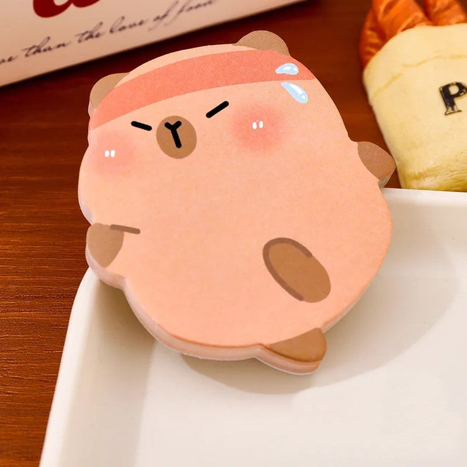 Mémo adhésif capybara kawaii version pélican ou bandeau, design coloré et attachant 🦫