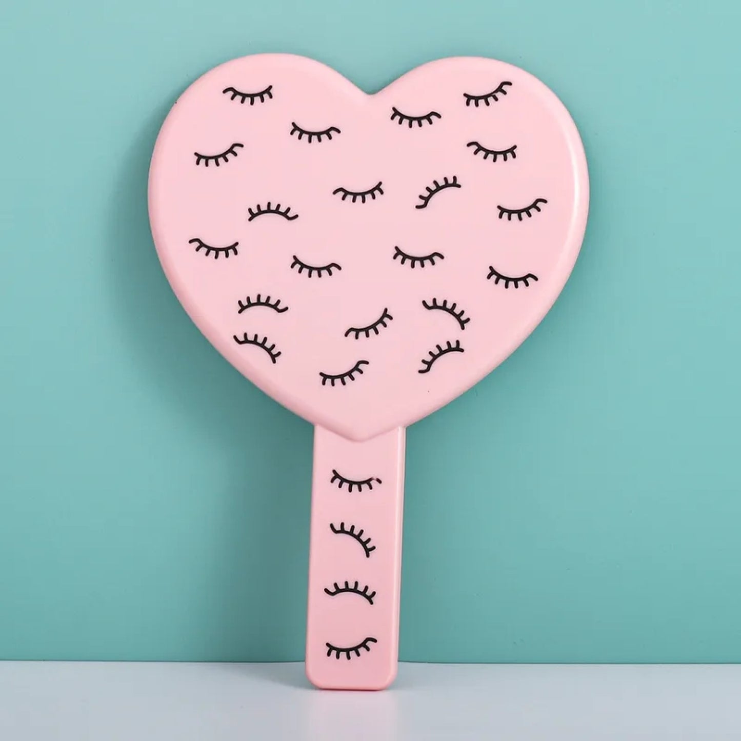 Miroir à main coeur
