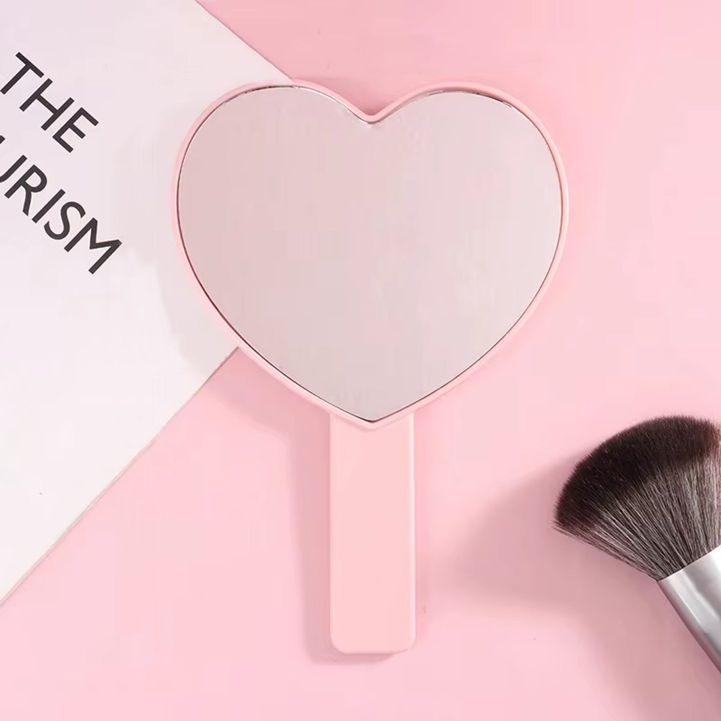 Miroir à main coeur