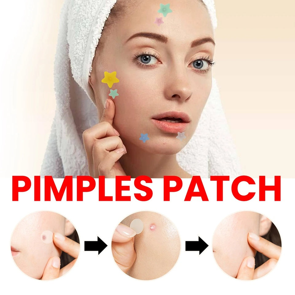 des patch anti acné en forme d'étoiles colorées pour combattre les petits boutons. Bye bye les boutons, votre peau est nourrit et hydratée en même temps.
