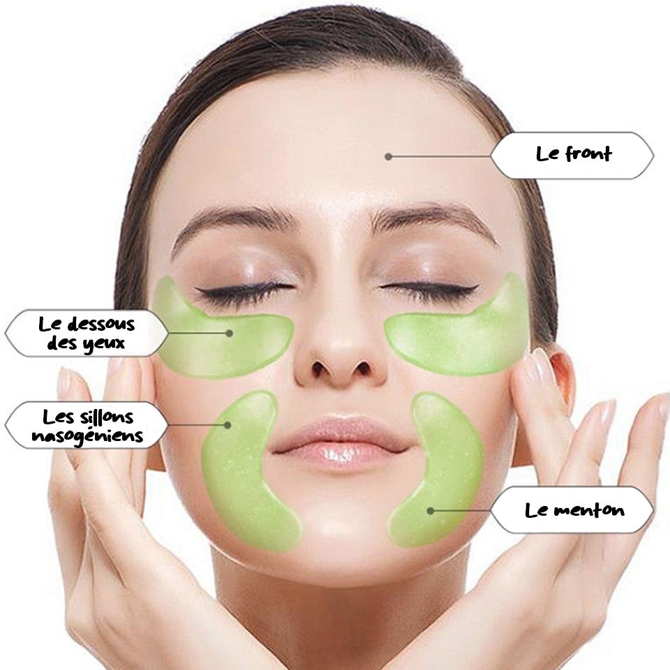 une paire de patch en gel à l'aloé vera à appliquer sous les yeux pour diminuer les cernes et la fatigue occulaire. Les propriétés apaisantes et nourrissantes de l'aloe vera laisse votre peau lisse et hydratée.