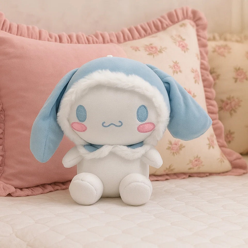 une peluche cinnamoroll toute douce et super mignonne pour de gros câlins au quotidien !