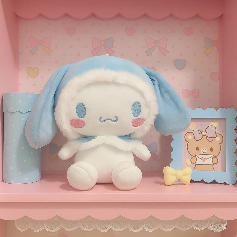 une peluche cinnamoroll toute douce et super mignonne pour de gros câlins au quotidien !
