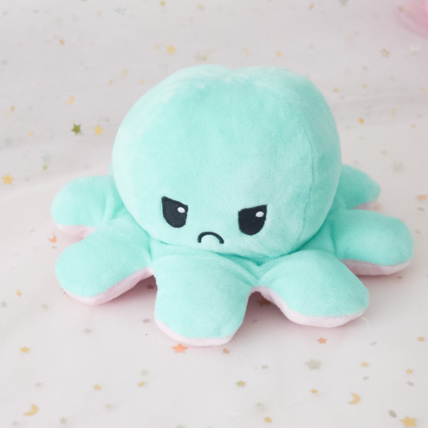 Peluche octopus réversible rose bleu pastel (PROMO -23%)