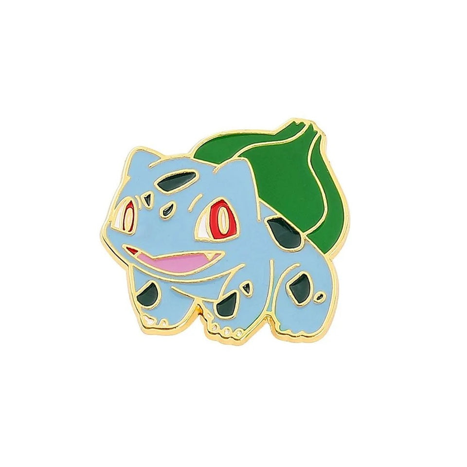 un pin's représentant fidèlement le pokemon Bulbizarre.