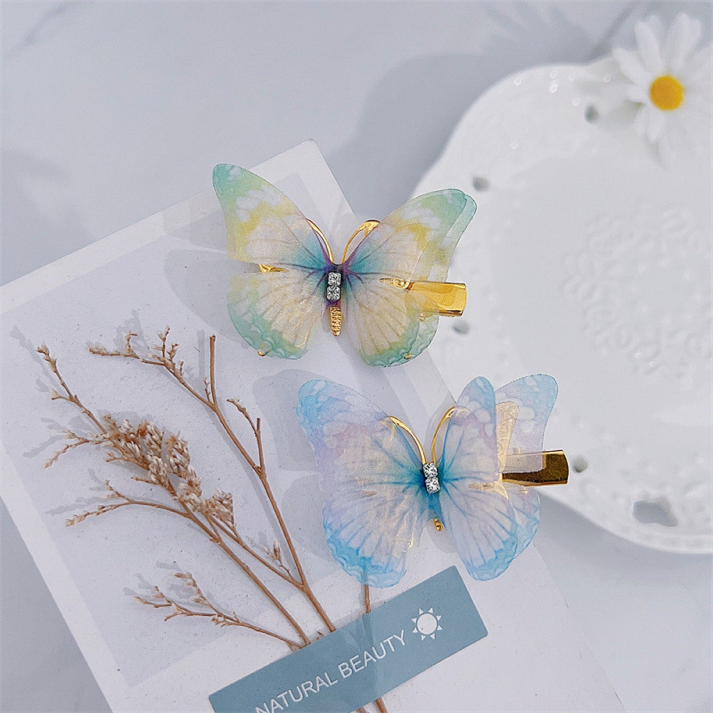 Lot de 2 pinces à cheveux papillons