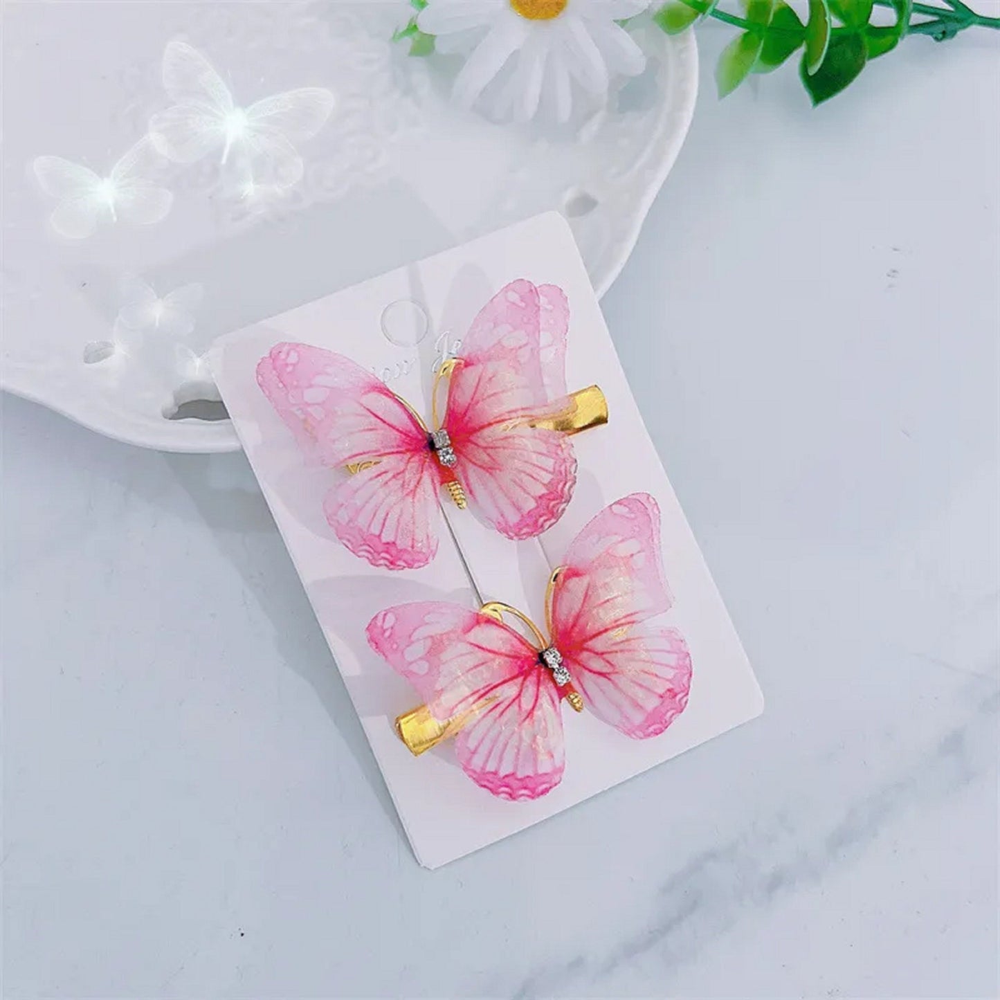 Lot de 2 pinces à cheveux papillons