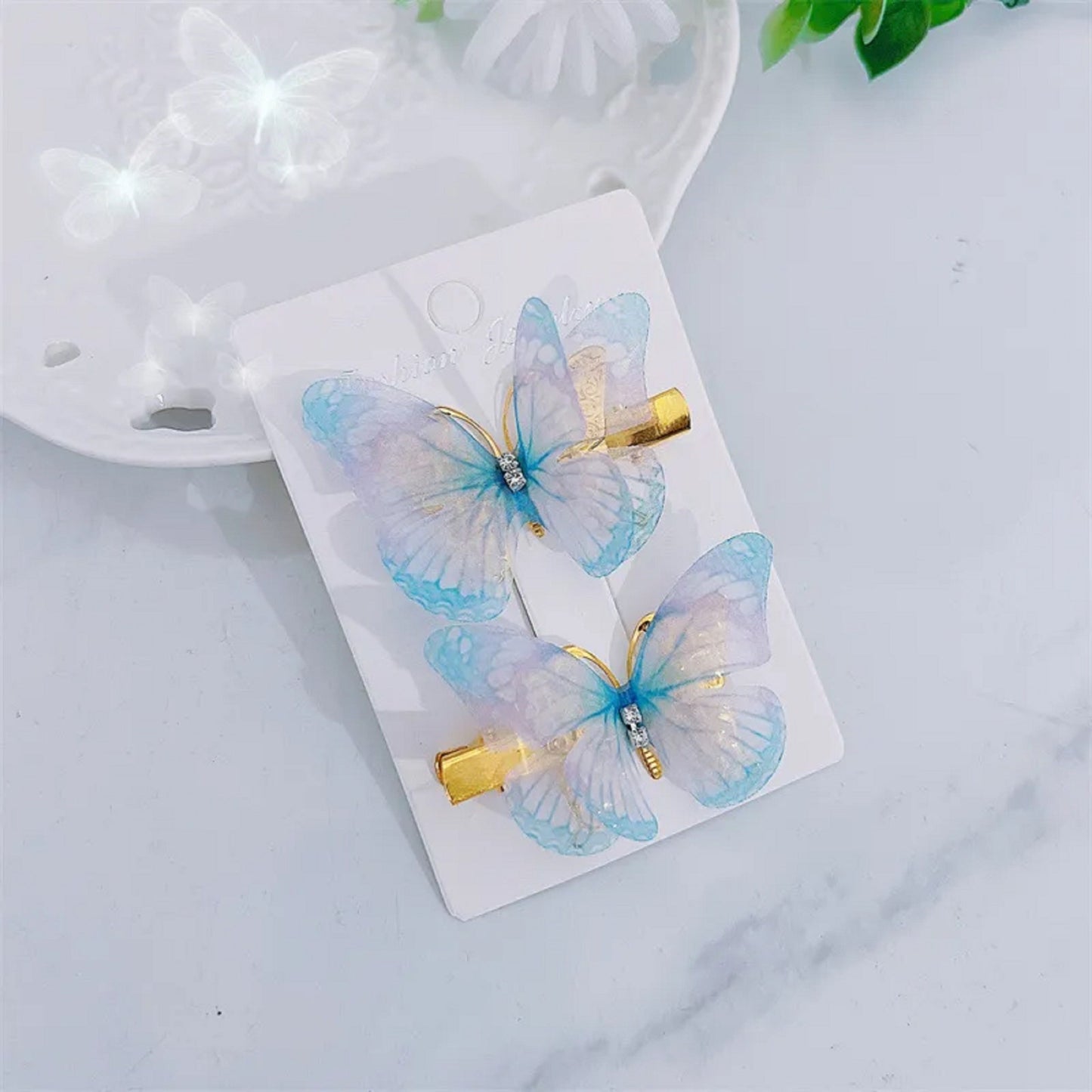 Lot de 2 pinces à cheveux papillons
