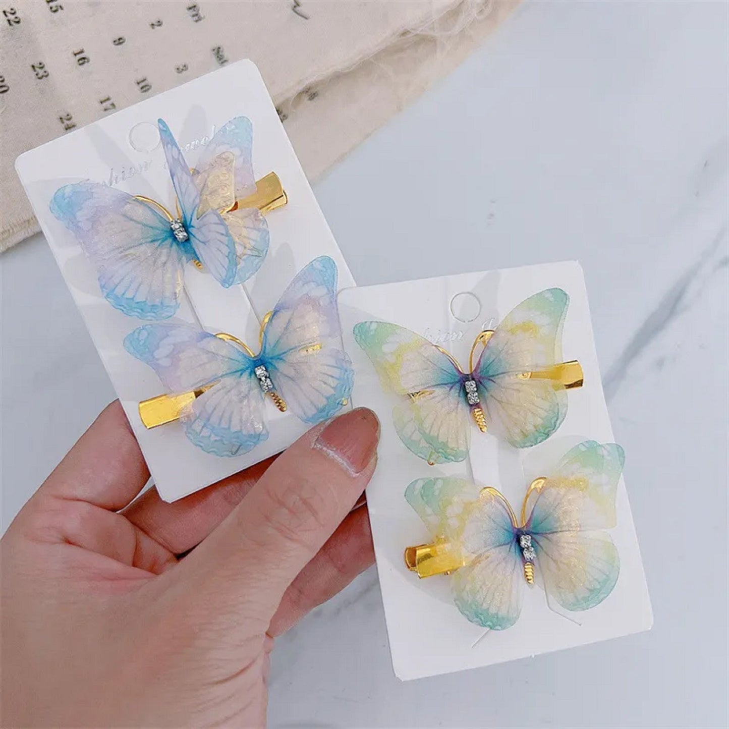 Lot de 2 pinces à cheveux papillons