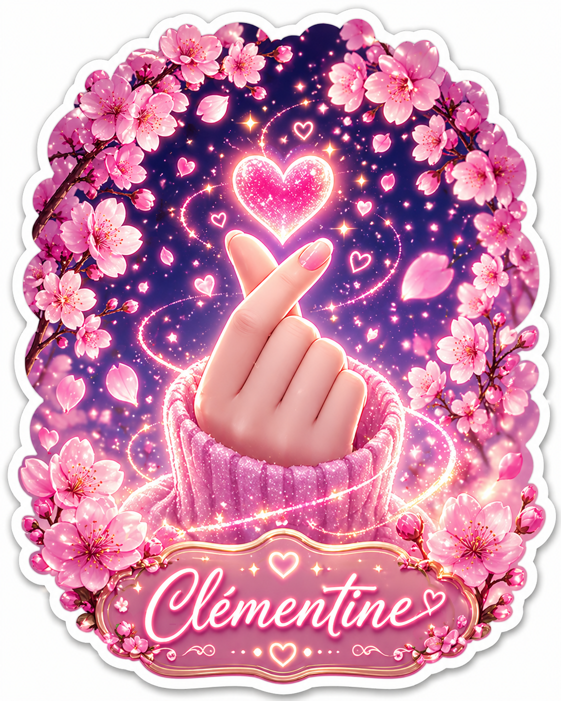 Sticker personnalisé Finger heart