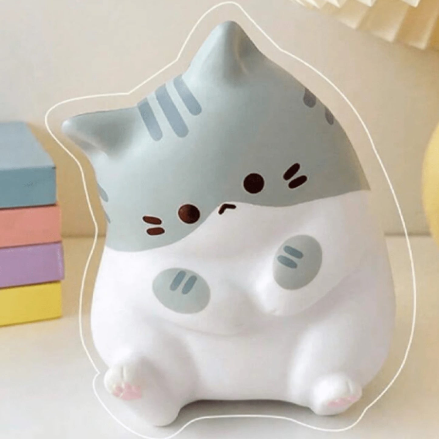 Squishy anti-stress kawaii en forme de chat dodu roux