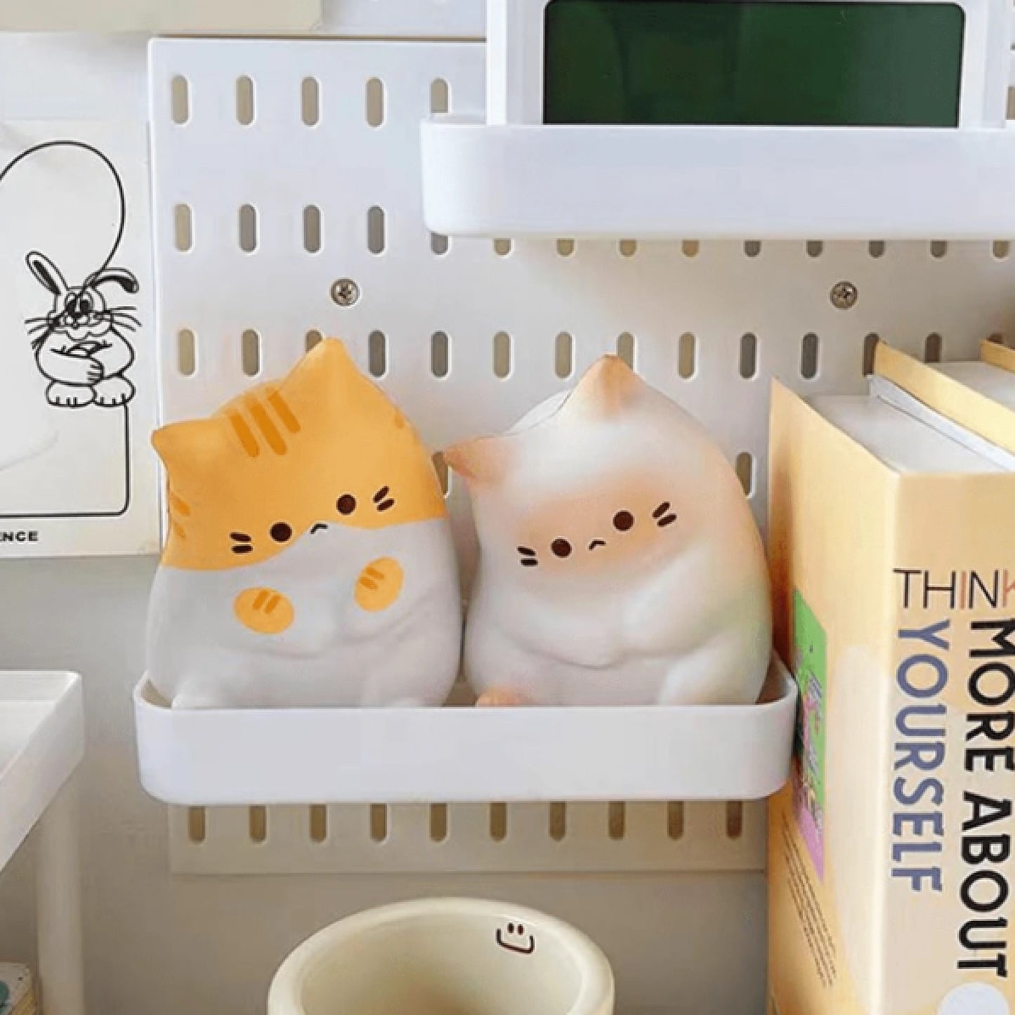 Squishy anti-stress kawaii en forme de chat dodu roux