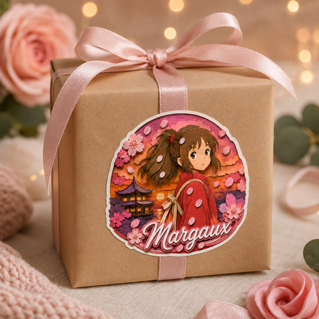 Sticker prénom personnalisé Le voyage de Chihiro