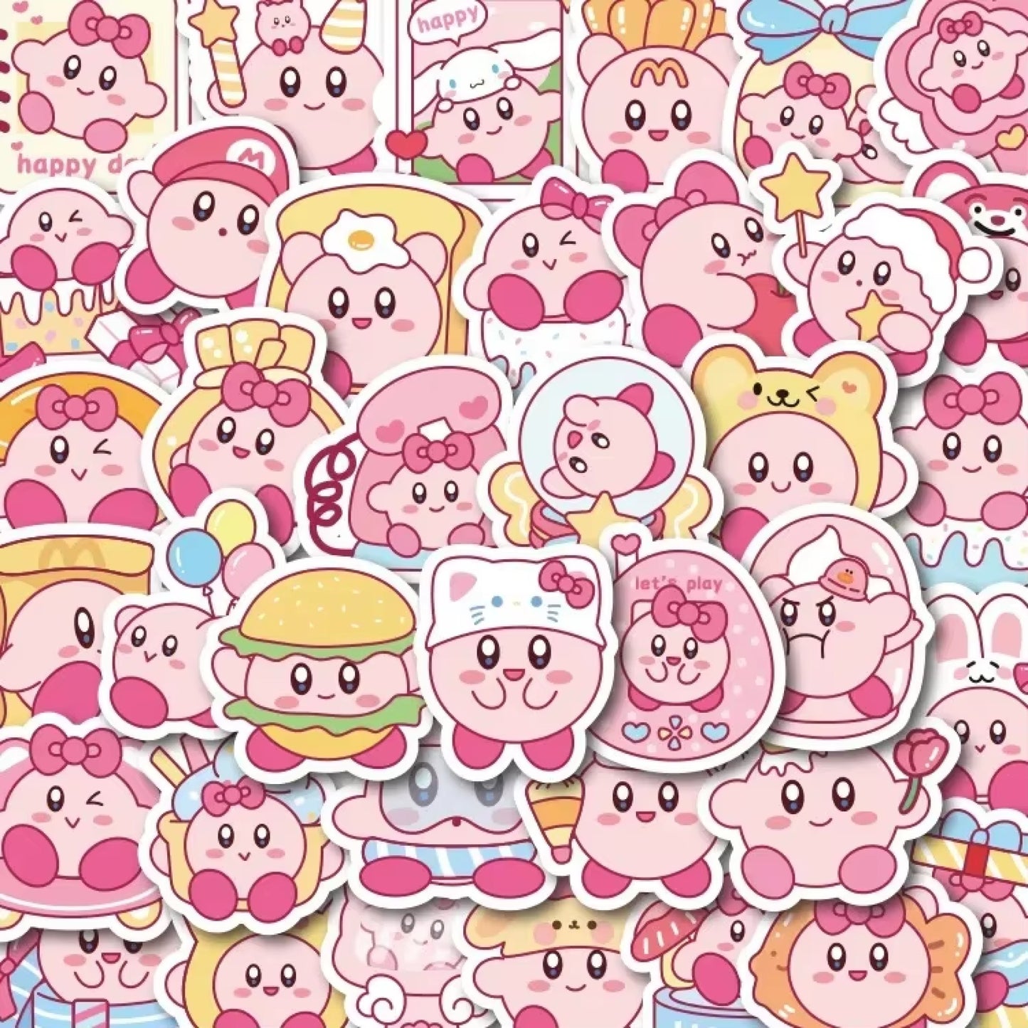 Lot de 20 stickers Kirby