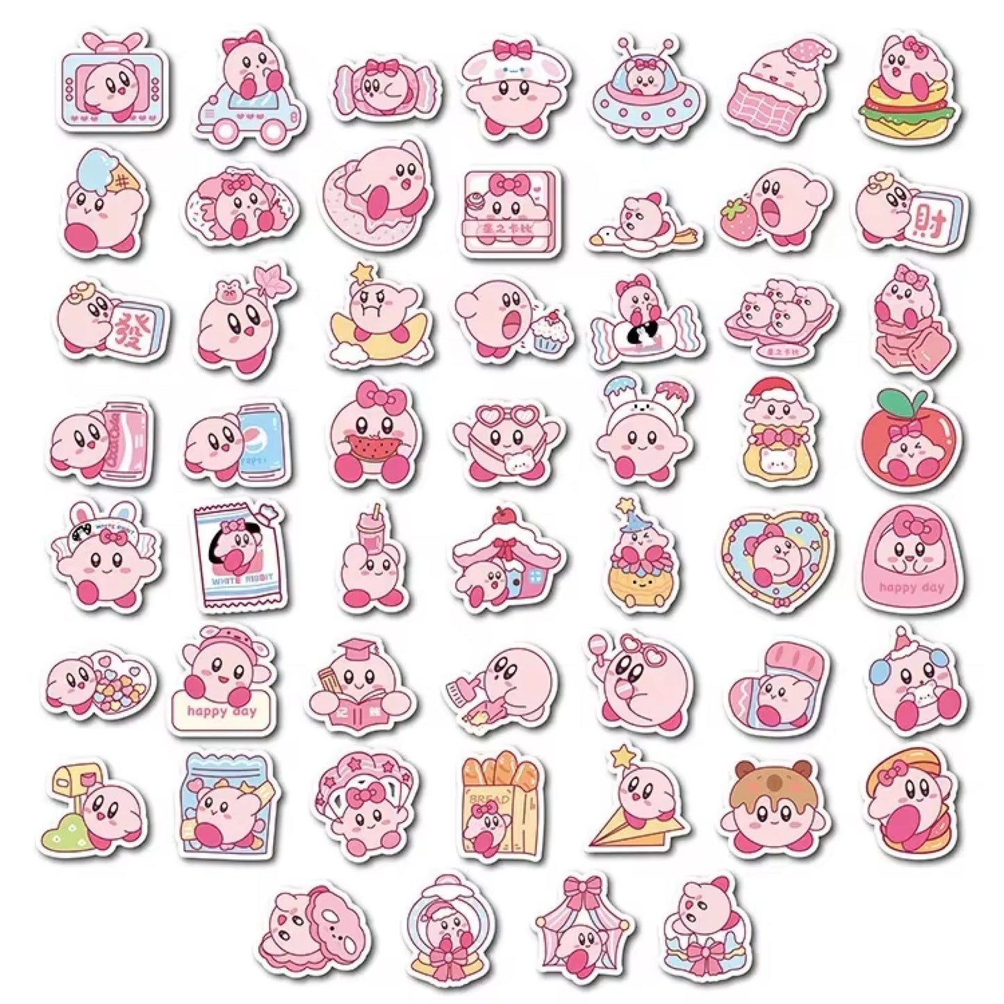 Lot de 20 stickers Kirby