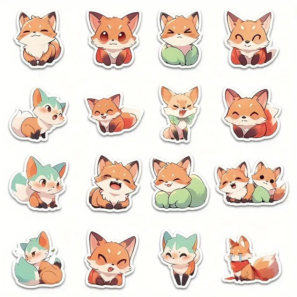 des stickers en forme de renards hyper mignons. En mode chibi, ils ont des poses, des expressions différentes mais toujours adorales. Idéal pour le scrapbooking