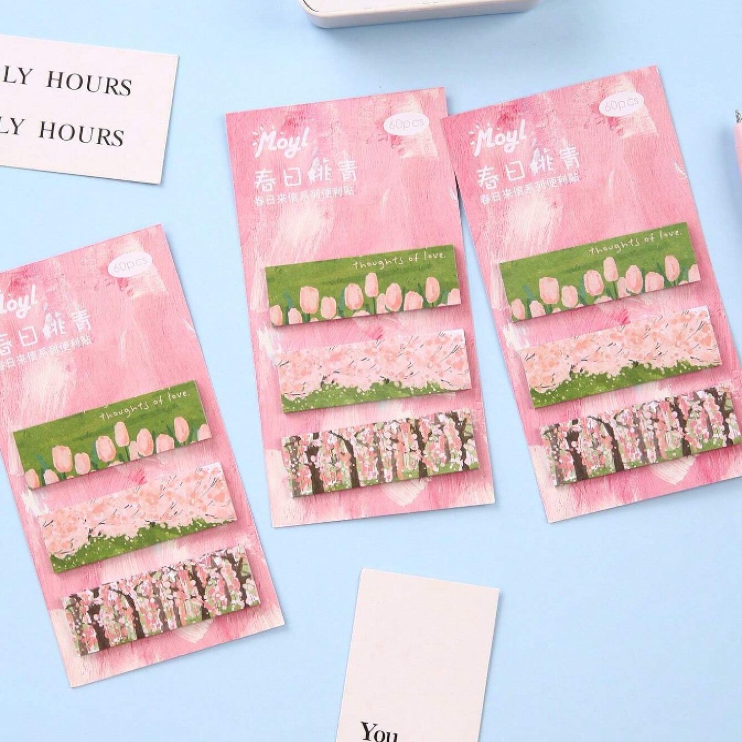 Sticky notes fleurs et paysages