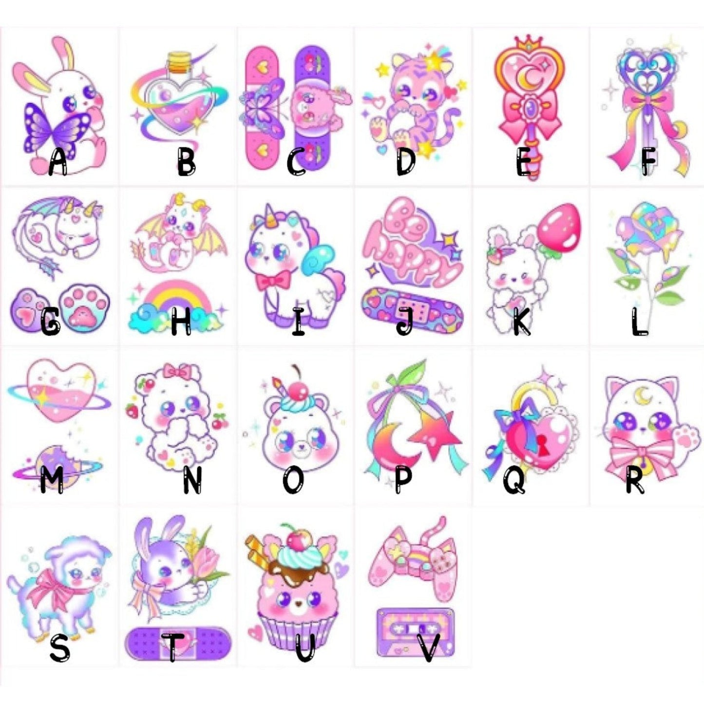 Tatouage éphémère kawaii