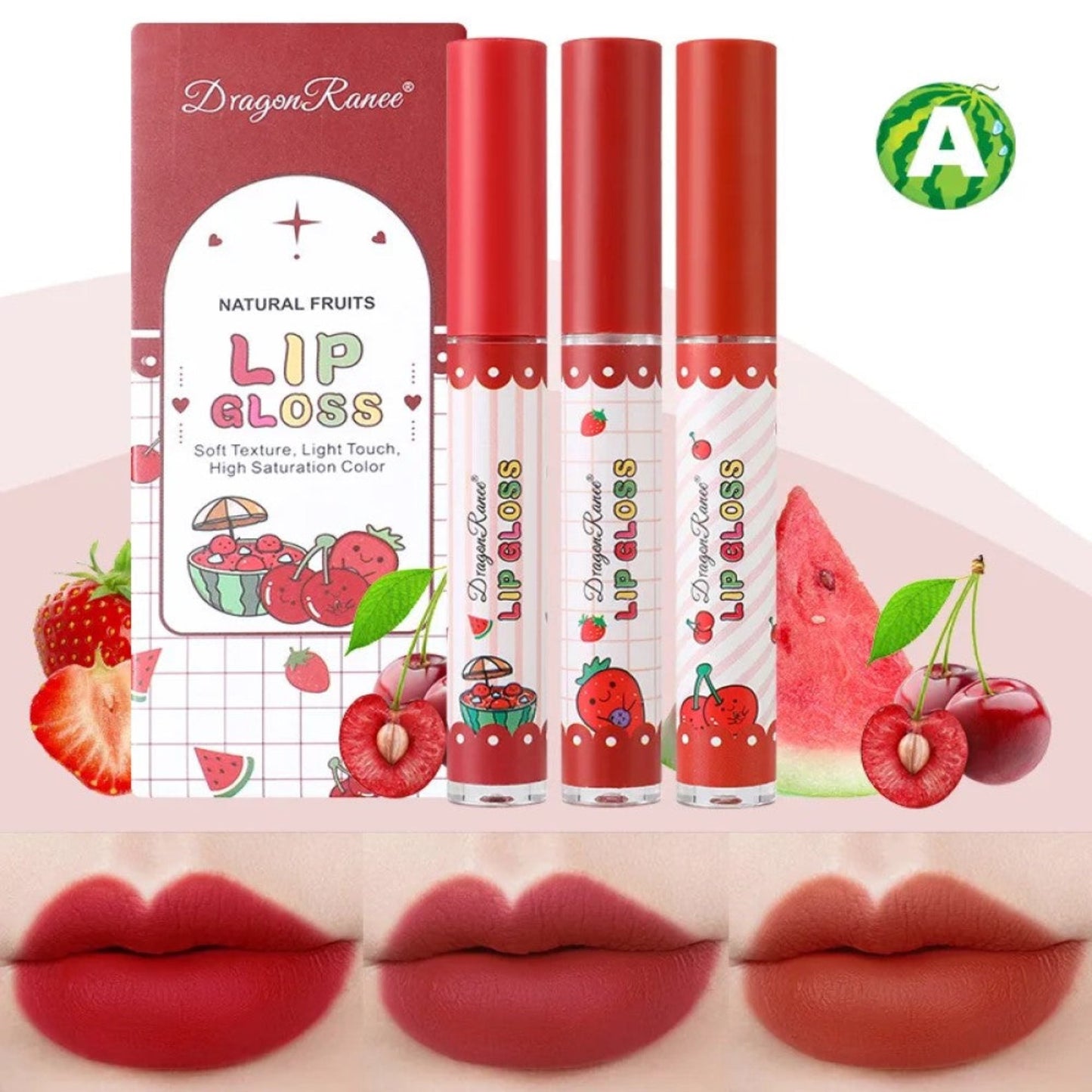Trio de rouge à lèvres fruités