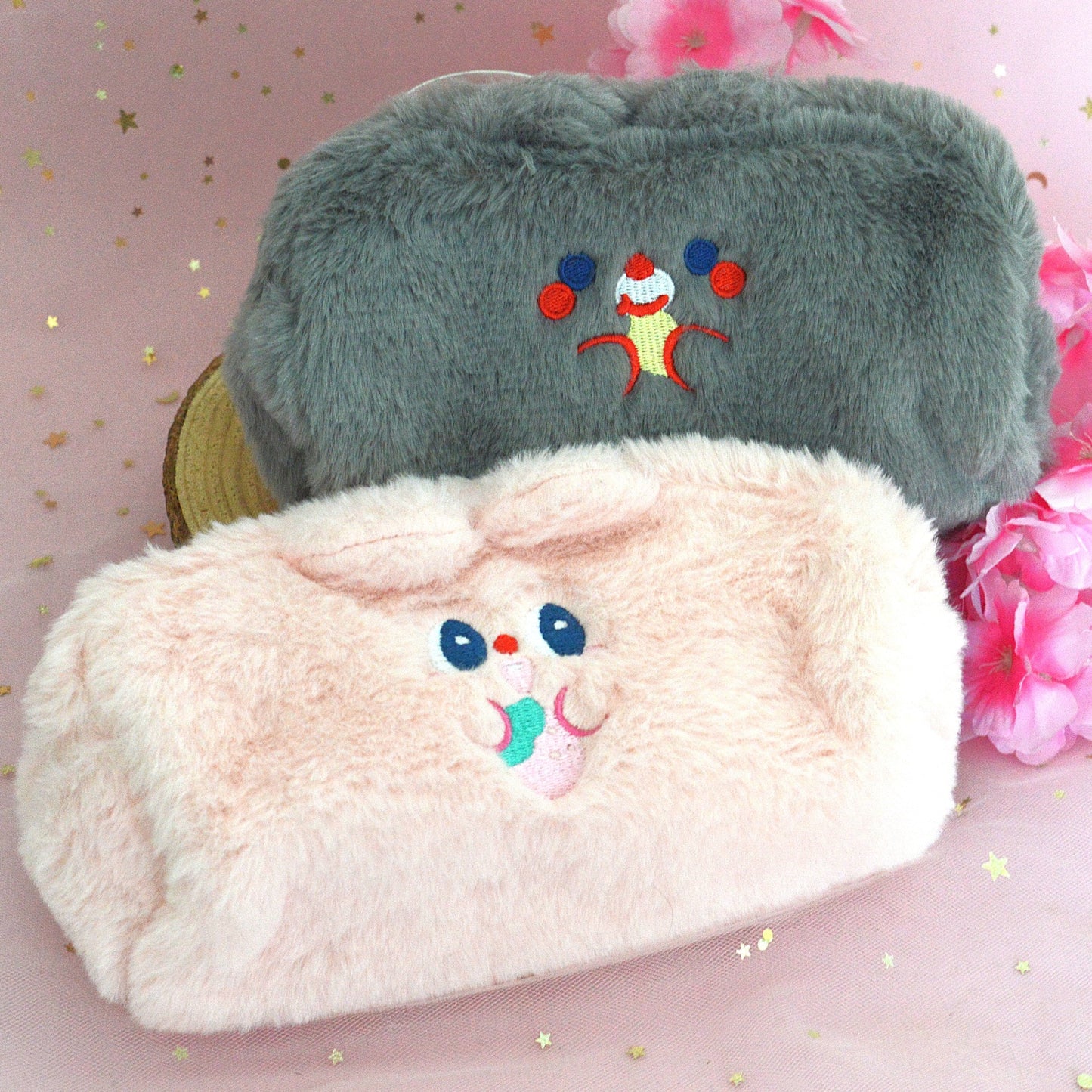 Trousse fluffy kawaii