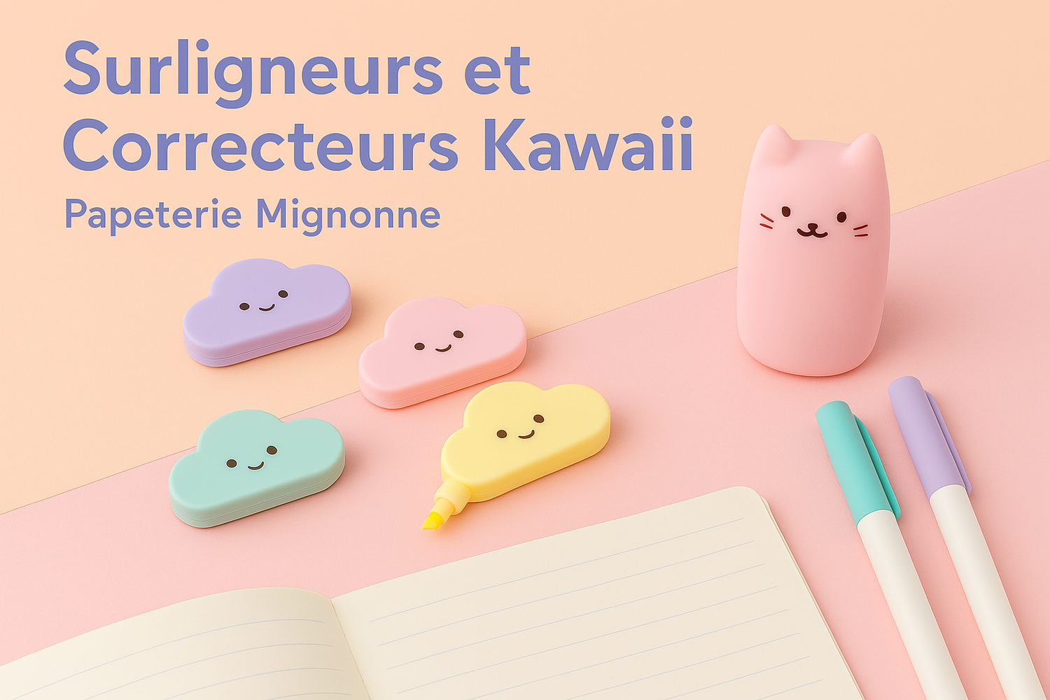 Surligneurs et Correcteurs Kawaii – Papeterie Mignonne | Neko Kawaii