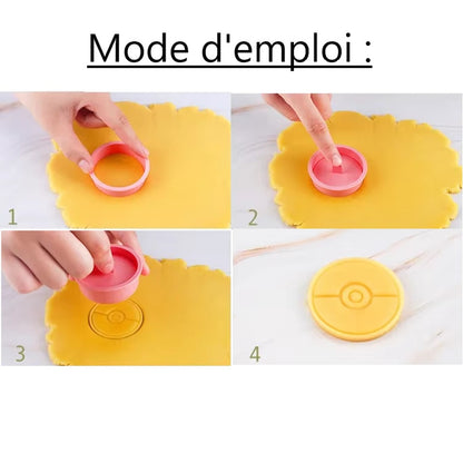 un lot de 6 emporte-pièces en plastique alimentaire en forme de pokemon ultra mignons. Idéals pour réaliser des biscuits originaux.