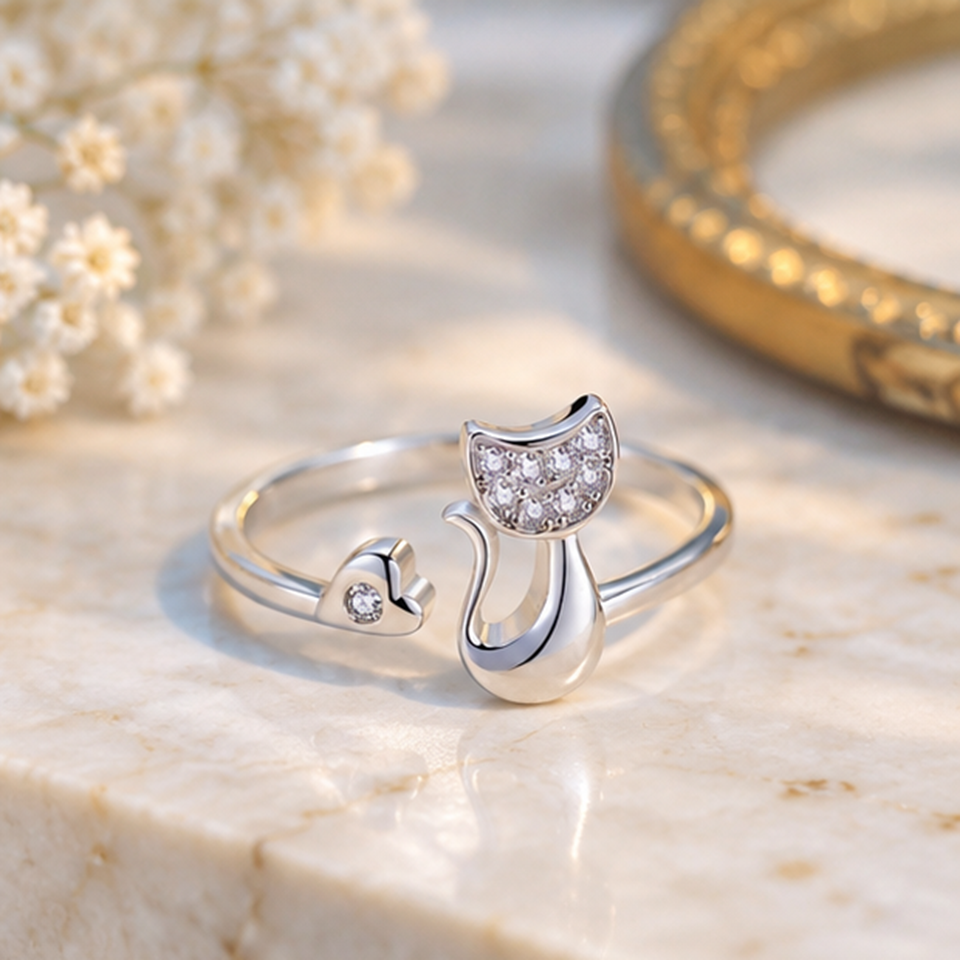 Bague petit chat
