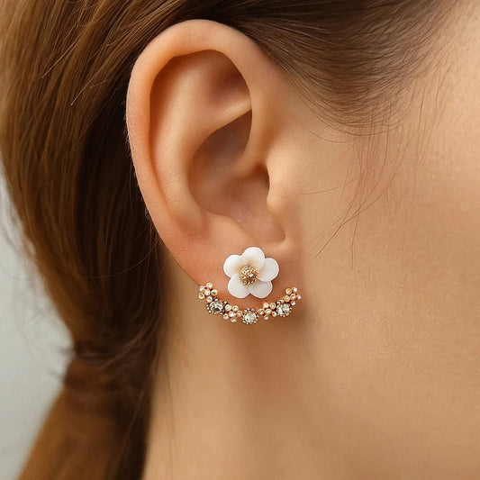 Boucles d'oreilles fleurs étincelantes