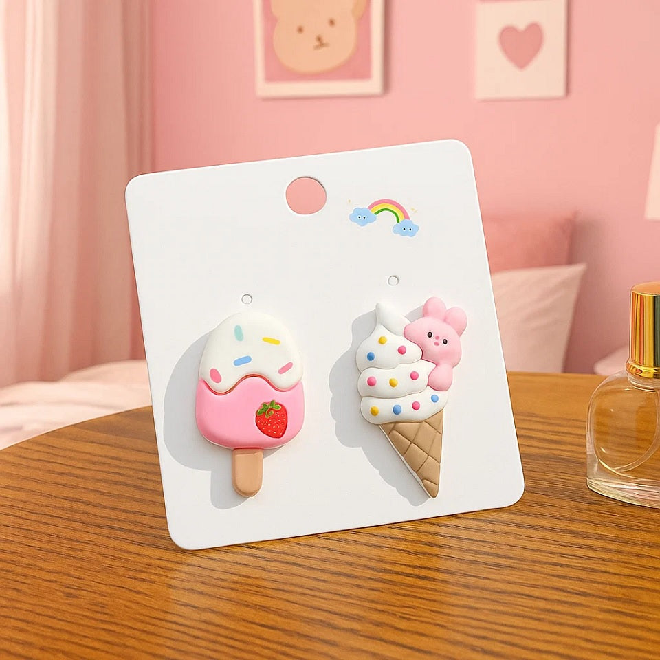 Boucles d'oreilles glaces gourmandes