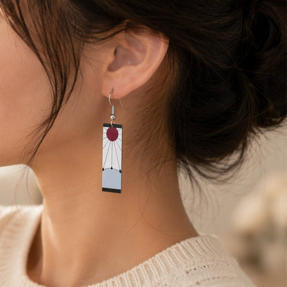 Boucles d'oreilles hanafuda de Tanjirō