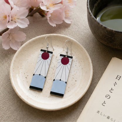 Boucles d'oreilles hanafuda de Tanjirō