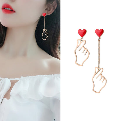 Boucles d'oreilles finger heart