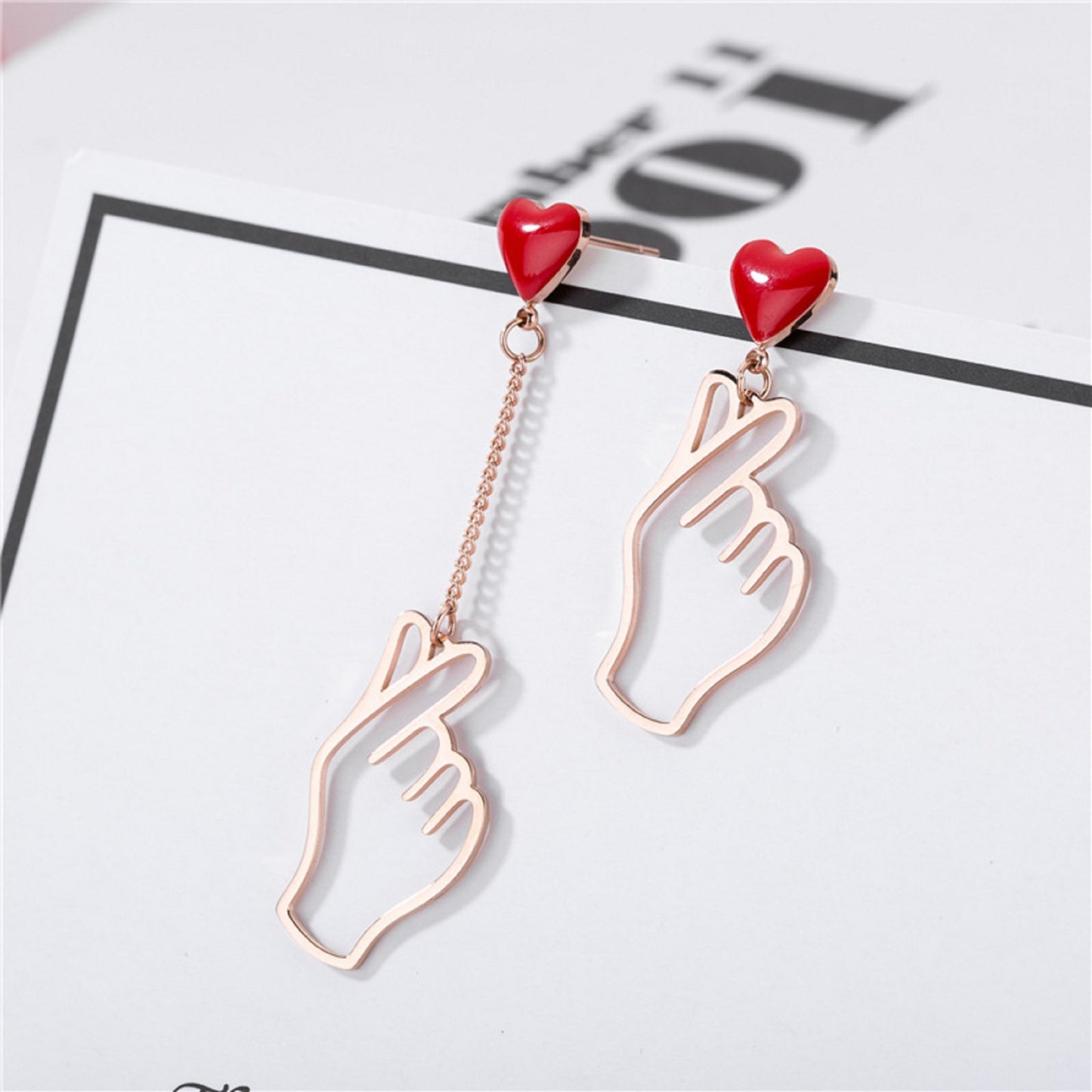 Boucles d'oreilles finger heart