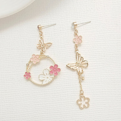 Boucles d'oreilles papillons et sakura