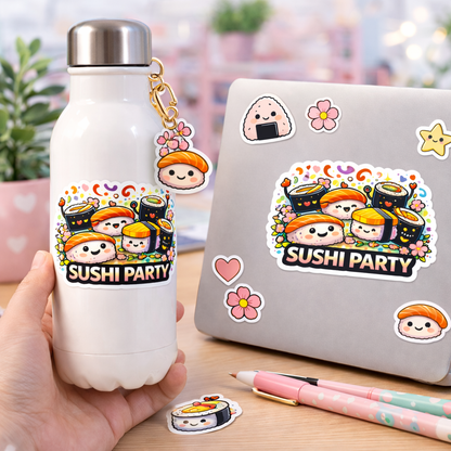 Sticker prénom personnalisé sushis et makis
