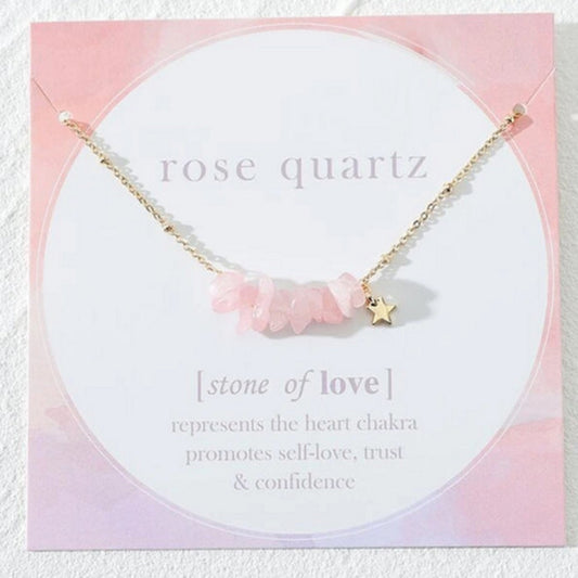 Collier quartz rose