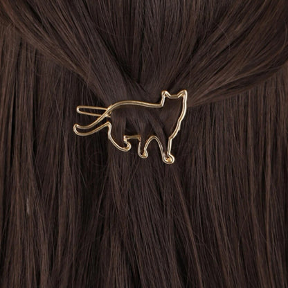 Epingle à cheveux chat doré