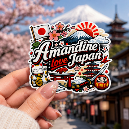 Sticker prénom personnalisé thème Japon