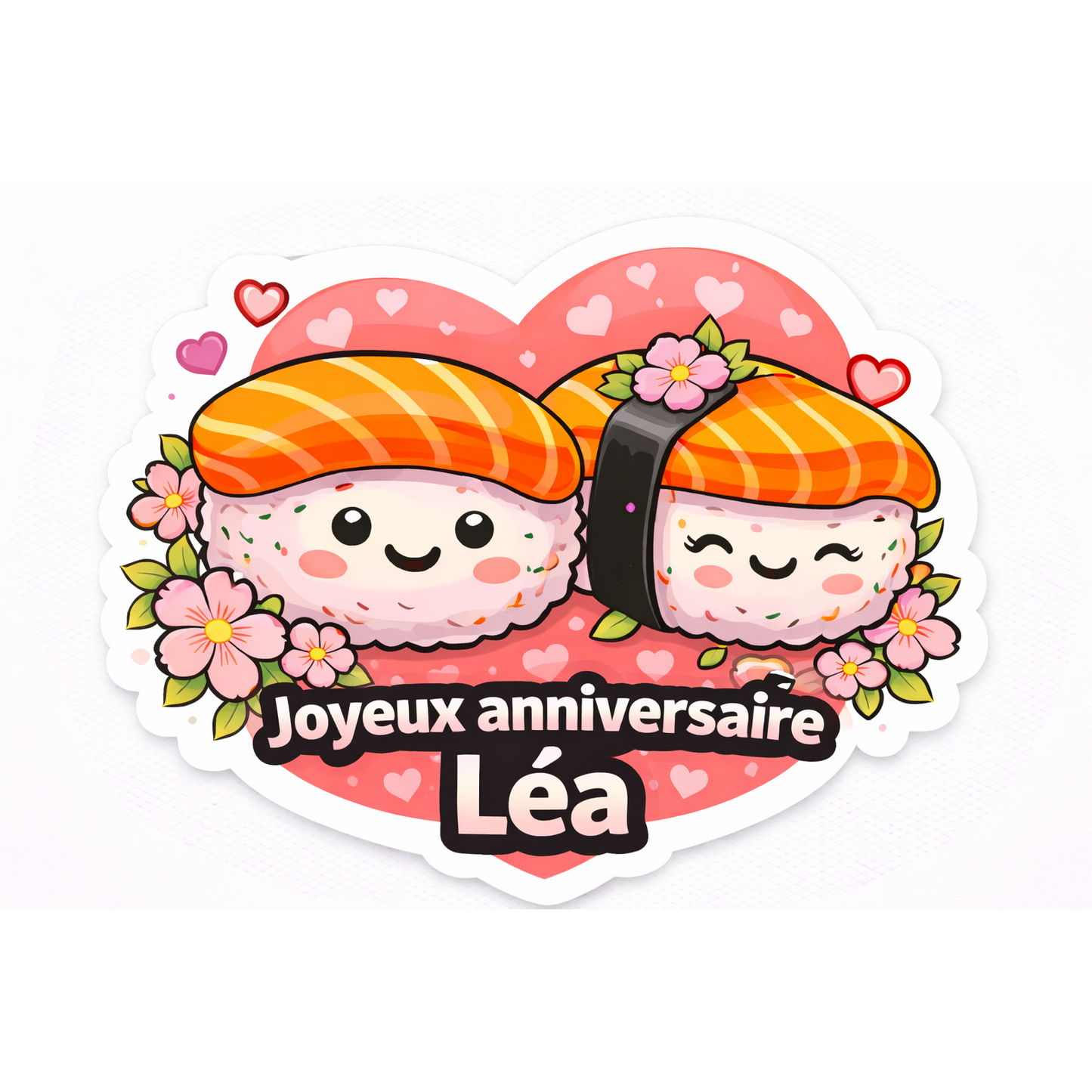 Sticker personnalisé sushis love