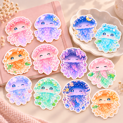 🪼 Lot de 20 Stickers Méduses Féériques ✨