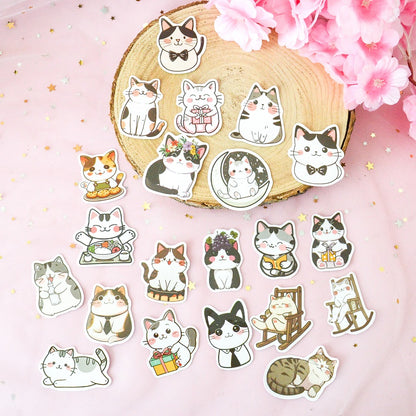 Lot de 20 stickers petits chats (PROMO -22%)