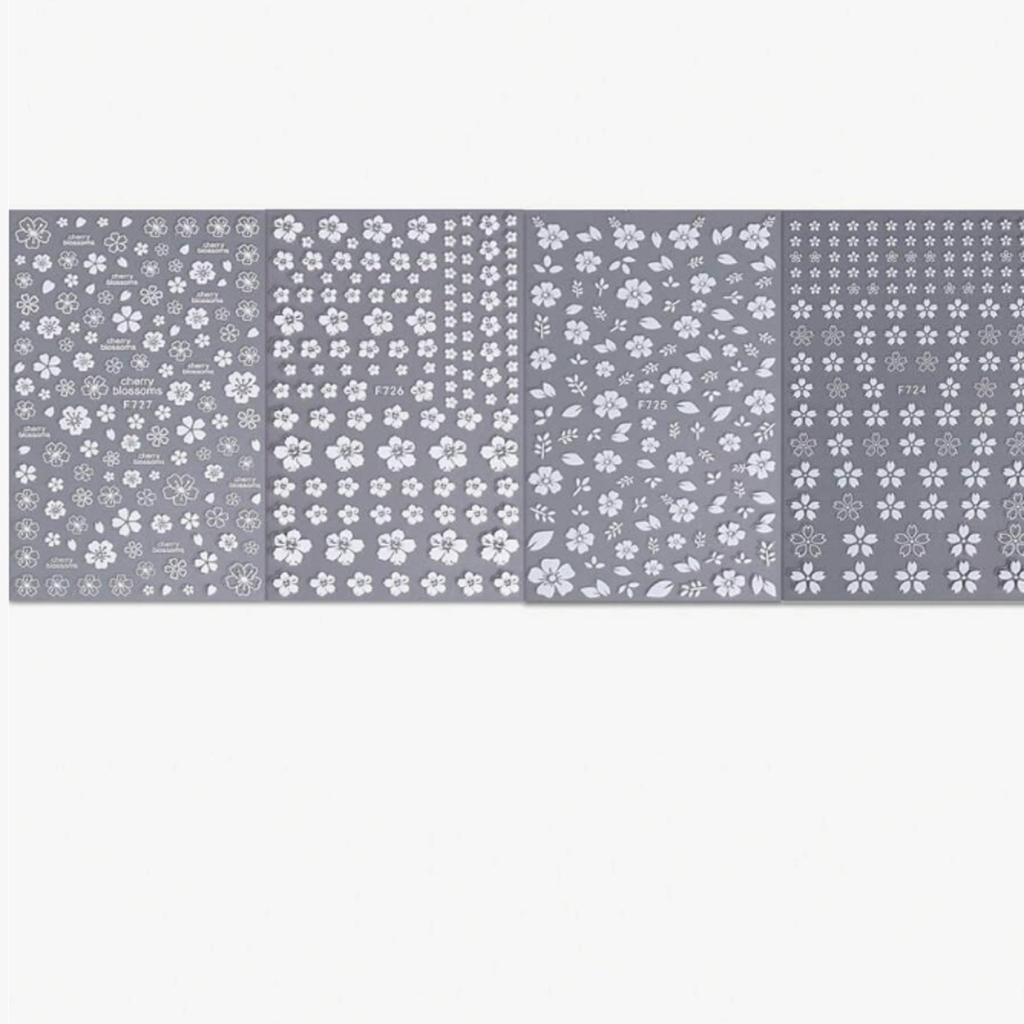 Lot de 2 Déco nail art fleurs de sakura blanches