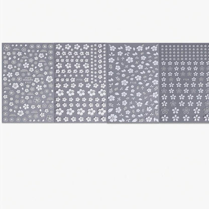 Lot de 2 Déco nail art fleurs de sakura blanches